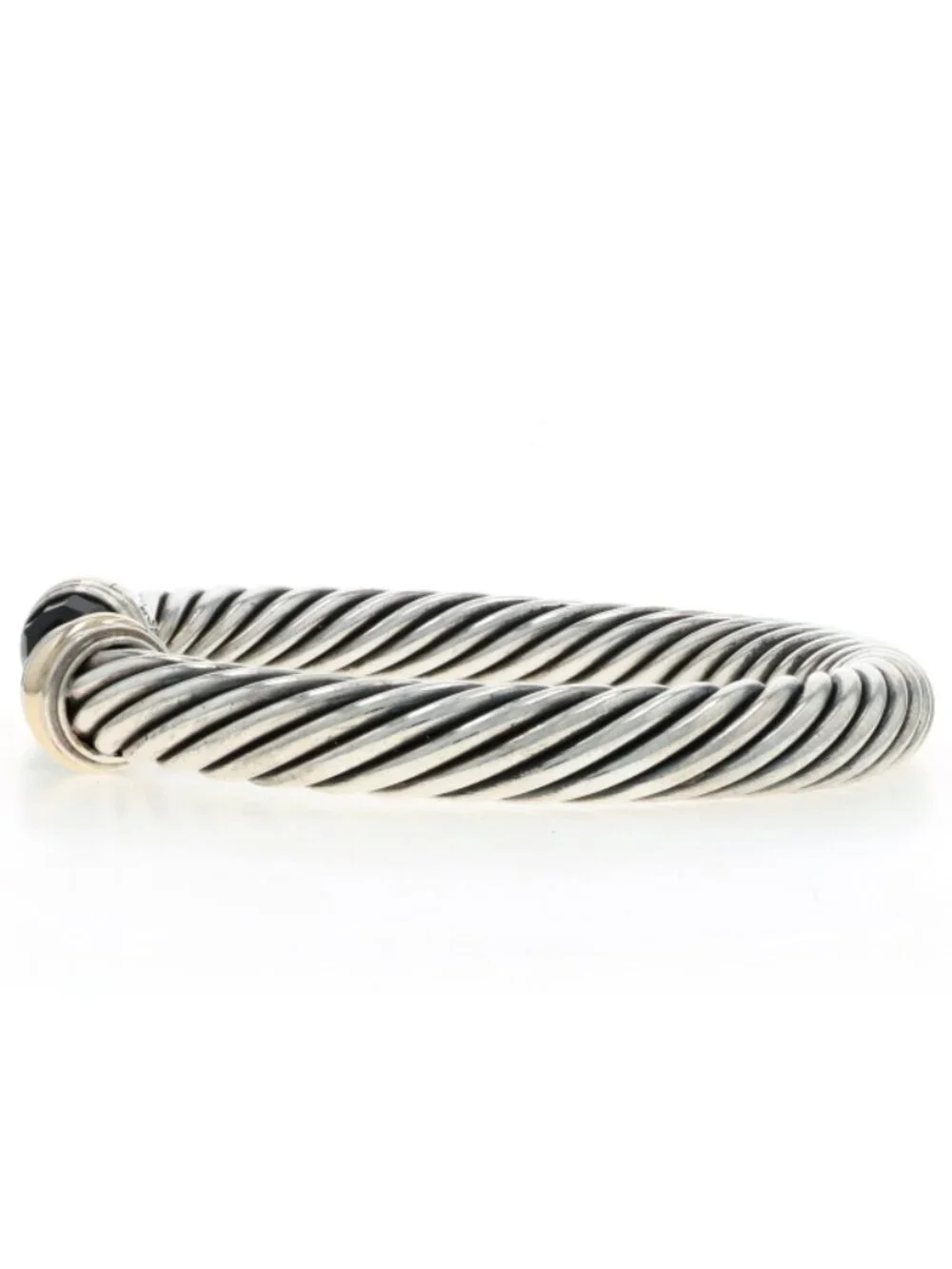 David Yurman 7mm Onyx Cable Bangle Bracelet 6 3/4